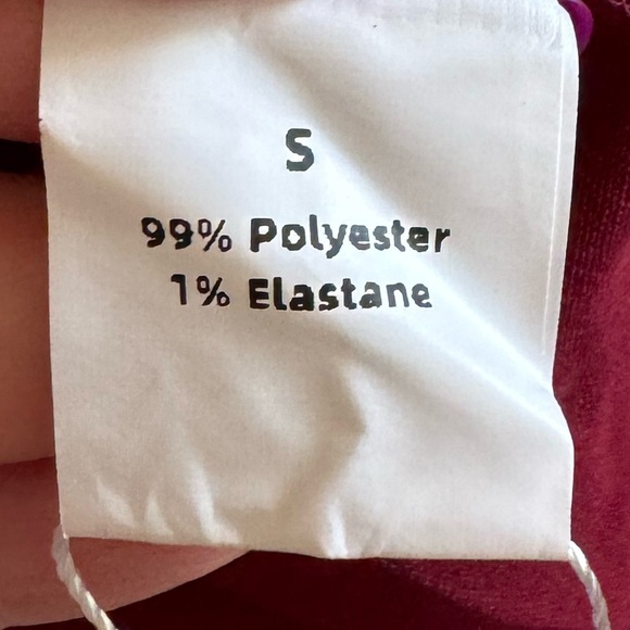 Burgundy Lace Sleeve Blouse Size Small | Sheer Long Sleeve Dressy Top - Picture 7 of 8